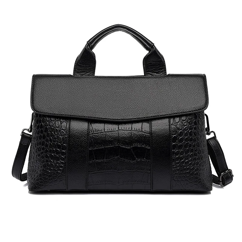 

European and American retro temperament large-capacity handbag 2021 spring new wild crocodile pattern one-shoulder messenger bag