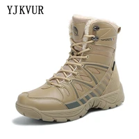 yjkvur outdoor hiking snow boots men winter waterproof plush warm military special force tactical desert combat army work shoes