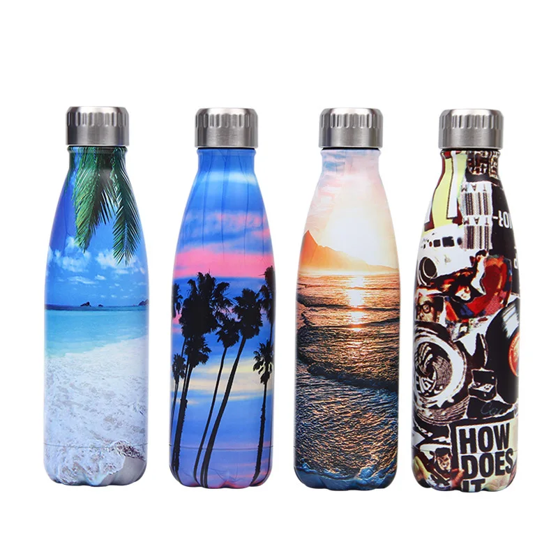 Цветочная бутылка для воды без бисфенола А с логотипом на заказ термос из