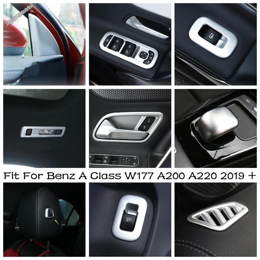 

ABS Accessories For Mercedes Benz A Class W177 A200 A220 2019 - 2022 Pillar A / Glass / Door Bowl / Head Rest Adjust Cover Trim