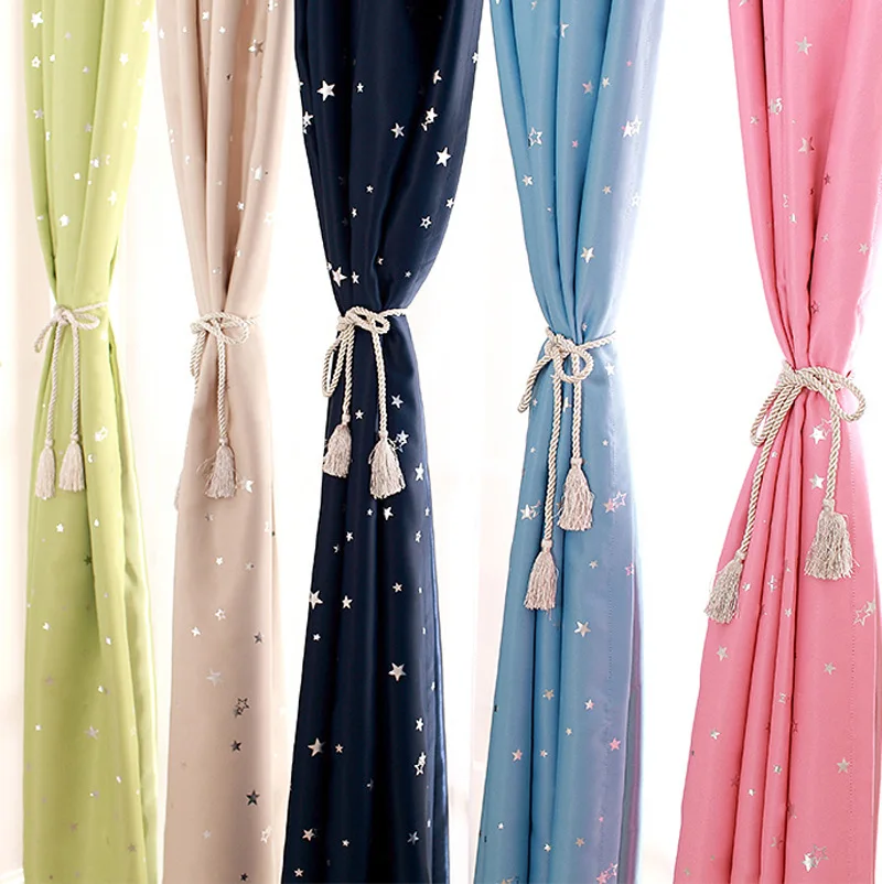 

Modern Lucky Star Children Blackout Curtains for Living Room Kids Room Bedroom Soft Window Treatment Drapes Boys Girls