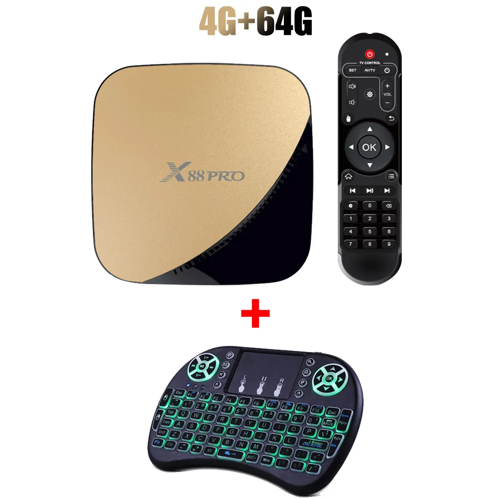 X88 PRO tv Box Android 9,0 4 Гб 4 к ТВ-приставка ram 64 ГБ 32 ГБ Google голосовой помощник Rockchip RK3318 четырехъядерный Wifi Youtube 4K - Цвет: Golden 4G X 64G M