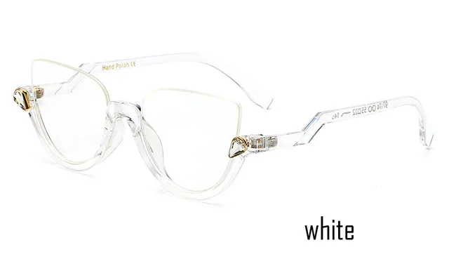 2-White Новые женские брендовые дизайнерские Винтажные Солнцезащитные очки с полуоправой для женщин, сексуальные солнцезащитные очки кошачий глаз, модные ретро очки - Цвет линз: 2-White
