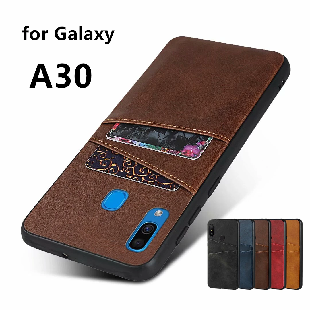 Премиум чехол из искусственной кожи для Samsung Galaxy A30 кошелек и слоты карт защитная