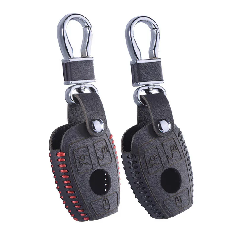 

Genuine Leather Key Cover for Benz E S SLK Class AMG W124 W203 W210 W211 W204 Remote Holder Case Fob