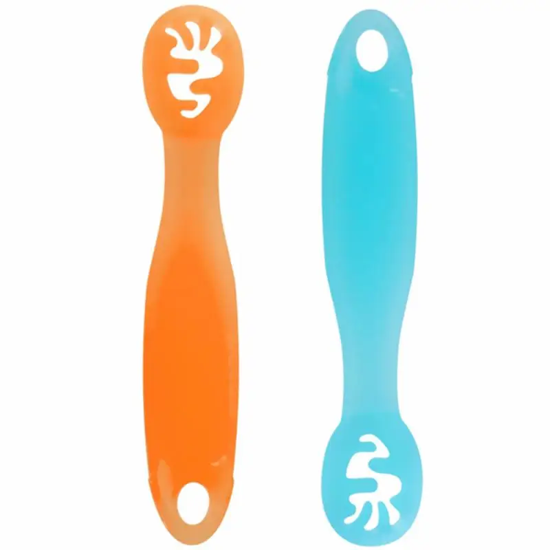 

2PCS Lovely Baby Learning Spoons Utensils Set Adorable Toddler Tableware
