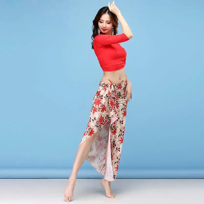 Женское платье для танца живота привлекательная длинная юбка с Боковым Разрезом