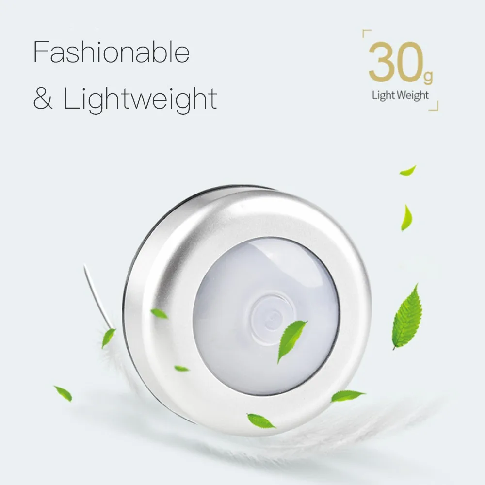 

Home Use Students Dormitory Adjustable Night Light 6 LEDs Touching Pressing Cabinet Light