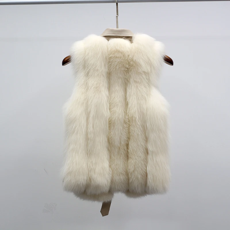 Меховой жилет из лисьего меха зимний модный меховой натуральной кожи для женщин |