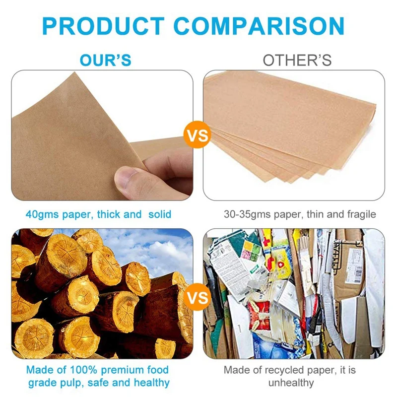 100 шт. неотбеленная пергаментная бумага предварительно вырезанные листы для