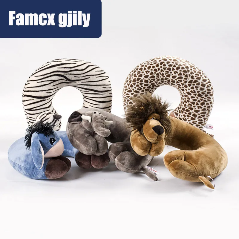 U образная дорожная подушка с милым мультяшным животным поддержка шеи