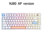 Беспроводная механическая клавиатура NJ80 2,4g BT 4400 Type-c, RGB Клавиатура для Windows, MacOS, Linux, программируемая печатная плата горячей замены, аккумулятор мАч