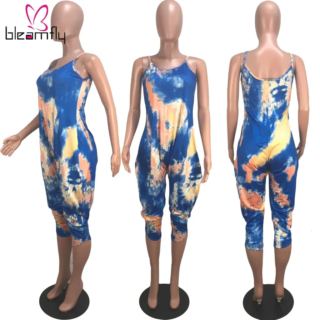 Повседневные женские шаровары с принтом в виде галстука-красителя Свободные