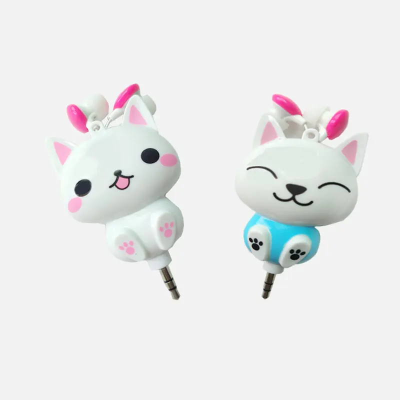 3 5 мм Проводная Выдвижная гарнитура вкладыш с мультяшным котом/пандой зажимом MP3