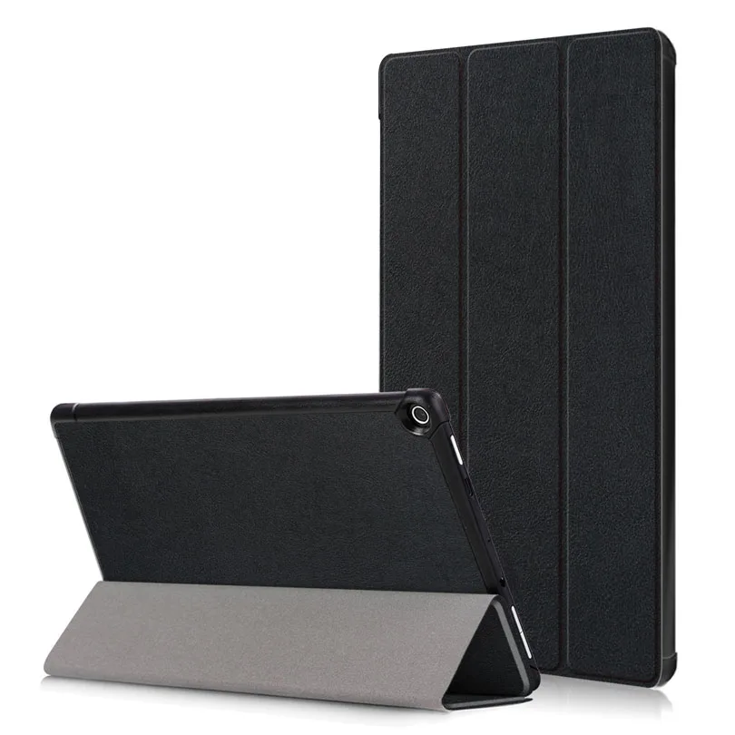 Black Ультра тонкий чехол Funda для Amazon Kindle Fire HD 10 10," планшет из искусственной кожи Умный Магнитный защитный чехол-подставка - Цвет: Black