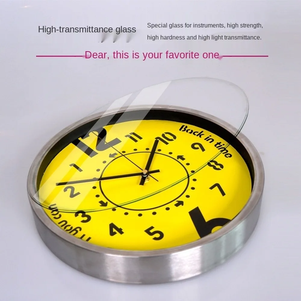 Задняя часть времени/металл/кварцевые Висячие Часы для гостиной креативные