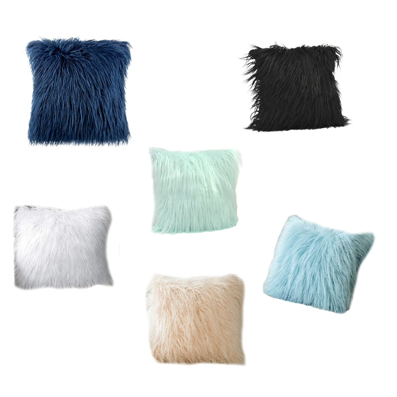 

Solid Color Long Plush Cushion Pillow Cover Handmade Throw Pillow Covers Home