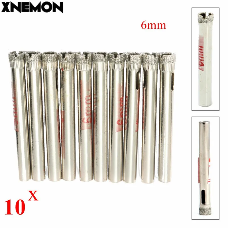 XNEMON 10 шт. алмазные пустышки 6 мм Плитка Стекло шифер фарфор Мраморные сверла