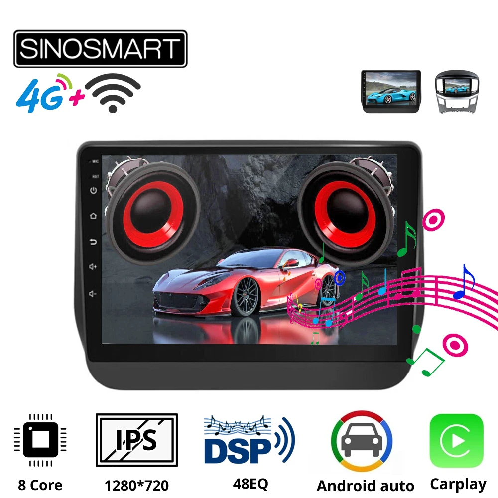 Sinosmart автомобильный радиоприемник с навигацией GPS для Hyundai H1 H 1 Starex 2011 2019 2din 2.5D IPS/QLED