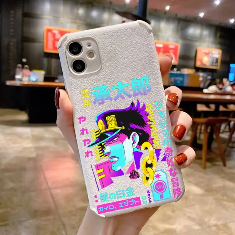 

JoJo's Bizarre Adventure JoJo Phone Case Lambskin LeatherFor iphone 12 11 8 7 6 XR X XS PLUS MINI PLUS PRO MAX Shockproof coque