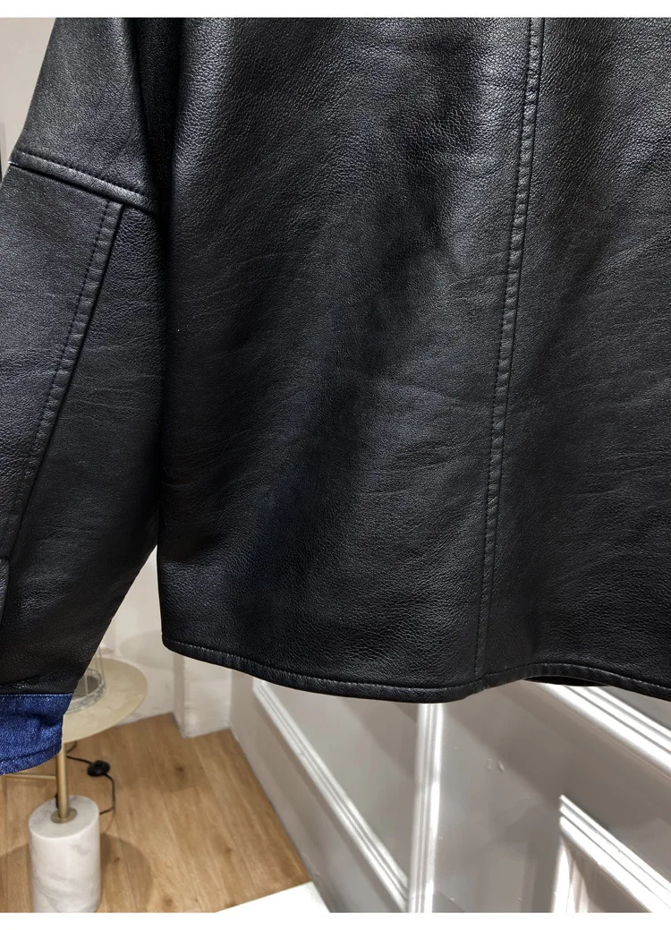 

Spring And Autumn Leather Jacket Women Short Korean Version Versatile Loose Bf Thin Locomotive Wear Pu Leather Jacket Short New