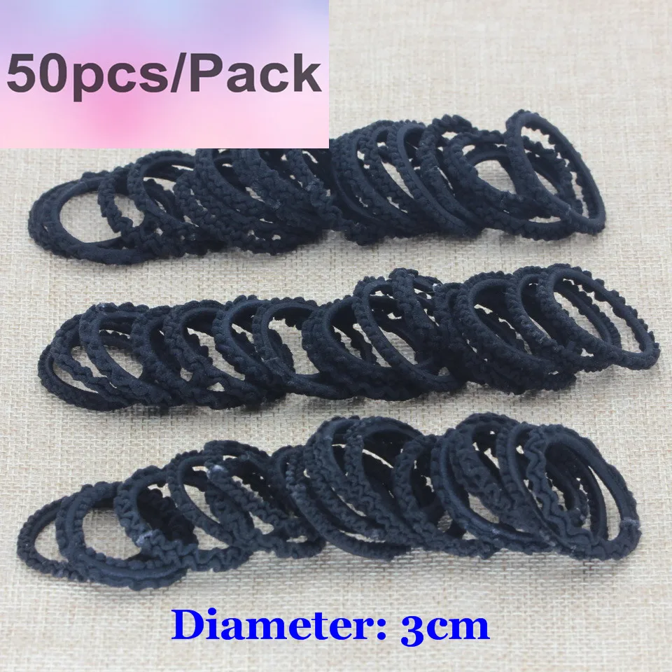 TS304 Black Нейлоновые резинки ярких цветов для девочек 2 см 3 см, Детские Безопасные эластичные резинки для волос, держатель для конского хвоста, Детские аксессуары для волос, резинки для волос - Цвет: TS304 Black