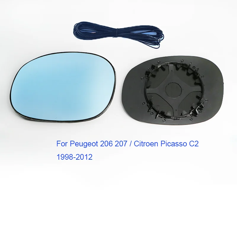 

Боковое зеркало заднего вида TVYVIKJ, 1 пара, синие стеклянные линзы для Peugeot 206 207 / Citroen Picasso C2, широкоугольный, антибликовый