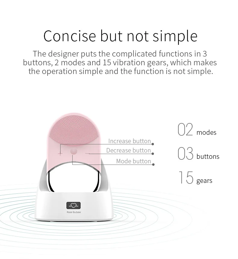 Электрическая щетка для очищения лица силиконовая звуковая вибрация очищение