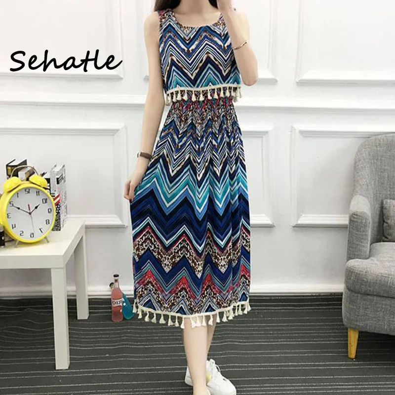 Sehatle 2020 летнее Новое Сексуальное Женское платье миди богемная одежда Цветочные