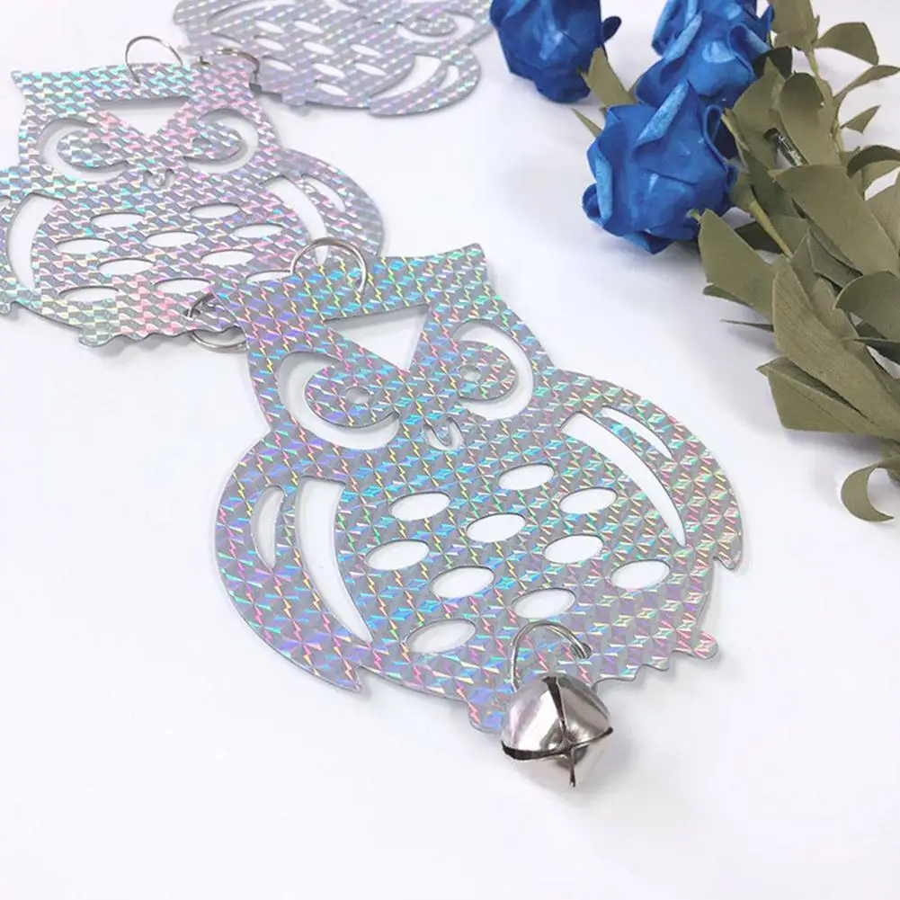 

1pcs Bird Reflective Pendant Horrible Owl Hanging Flash Birds Device Hanging Device For Agricultural Bird Repel Ribbon