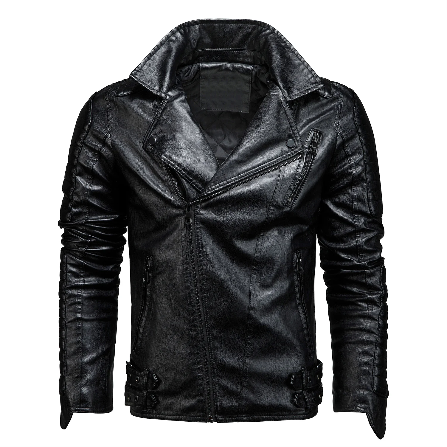 

European And American Men's Jacket Big Size 2021 Winter New Leather Jacket Racer Motorcycle Clothing Sewing Men's Fur Coat
