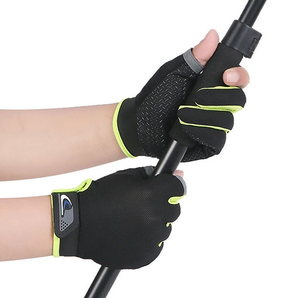 

Fishing Gloves Anti-Slip Breathable Two Finger Cut Fishing Cycling Gloves Outdoor Sports Fitness Gloves Fishing Accessories