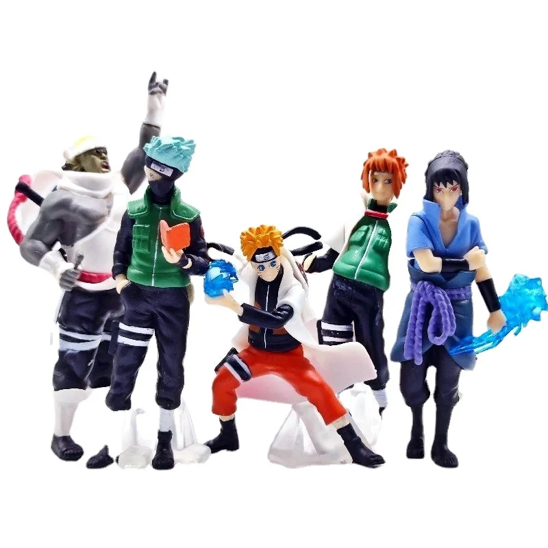 

5 шт. Японские Аниме удзумаки Какаси Учиха Саске Q версия ПВХ фигурки героев милые Мультяшные настольные украшения подарок детские игрушки