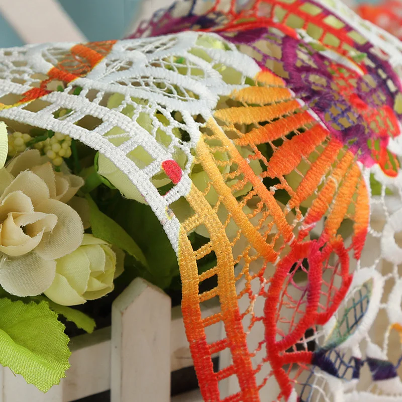 Высококачественная модная кружевная ажурная ткань с принтом для