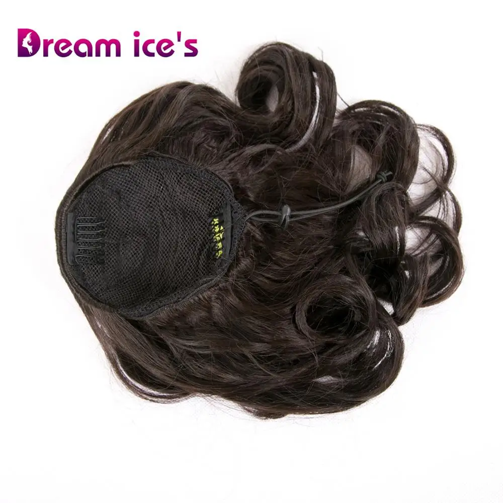 

Afro Synthetic Fluffy Short Kinky Curly Artificial Hair Bun High Puff Ponytail With Drawstring Clips Fake Donut Updo Extension