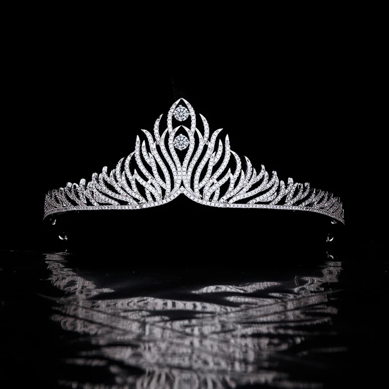 

Ymor European Classic Cubic Zirconia Tiara Royal Princess Wedding Headpiece Bridal Tiaras Crowns Wedding Hair Accessories 100