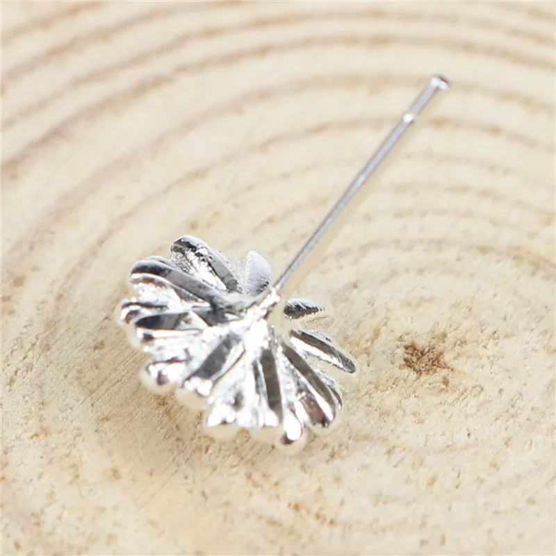 Серьги женские из серебра 925 пробы маленькие Маргаритка Подсолнух