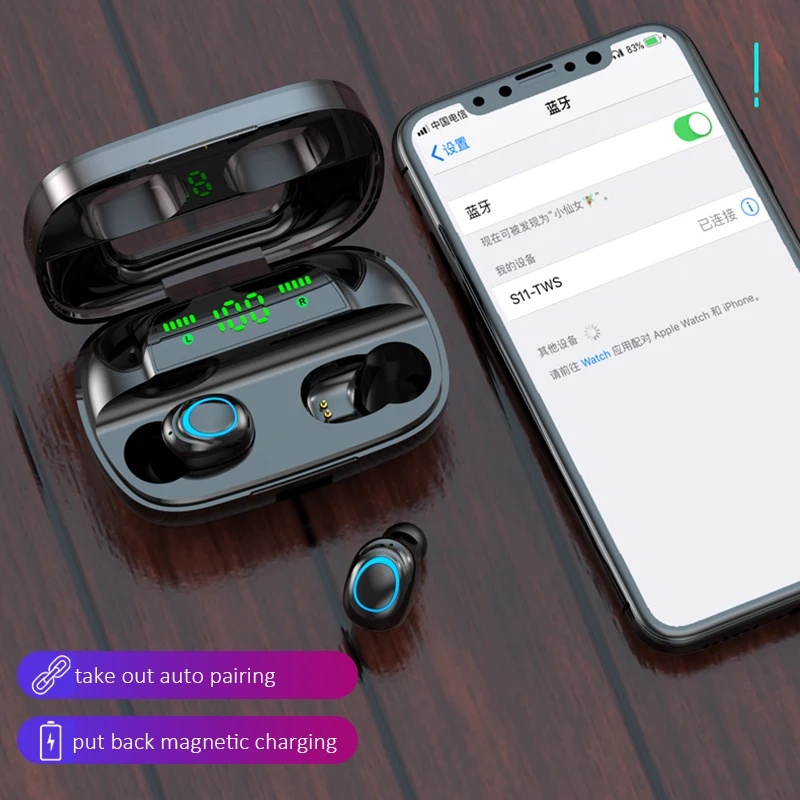 S11 беспроводные наушники Bluetooth наушники TWS наушники беспроводные наушники с шумоподавлением гарнитура для мобильного телефона