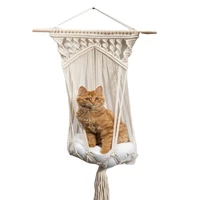 macrame cat hammock woven wall hanging dog bed dip dye macrame cat swing cat lover birthday gifts pet furnitures