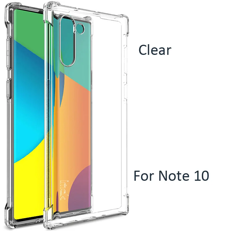 Clear Чехол IMAK Airbag ДЛЯ samsung Galaxy Note 10 Plus, мягкий ТПУ Силиконовые прозрачные чехлы - Цвет: Clear