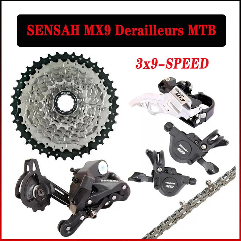 

SENSAH MX9 3x9 27 скоростные велосипедные переключатели MTB групсет 11-40T Комплект переключателя передач кассеты