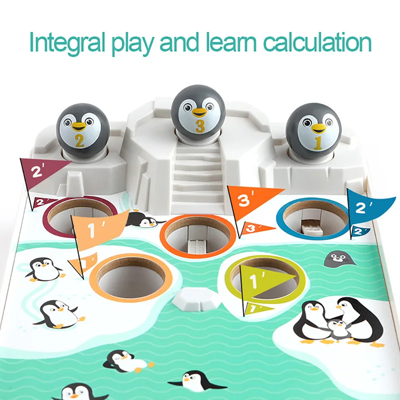 Детские забавные вечерние ледяные кубики пингвина бильярдный стол