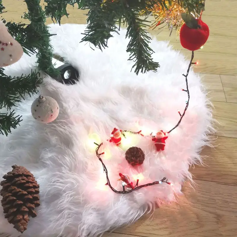2021 белая юбка для рождественской елки плюшевый ковер украшения Новогодний Декор