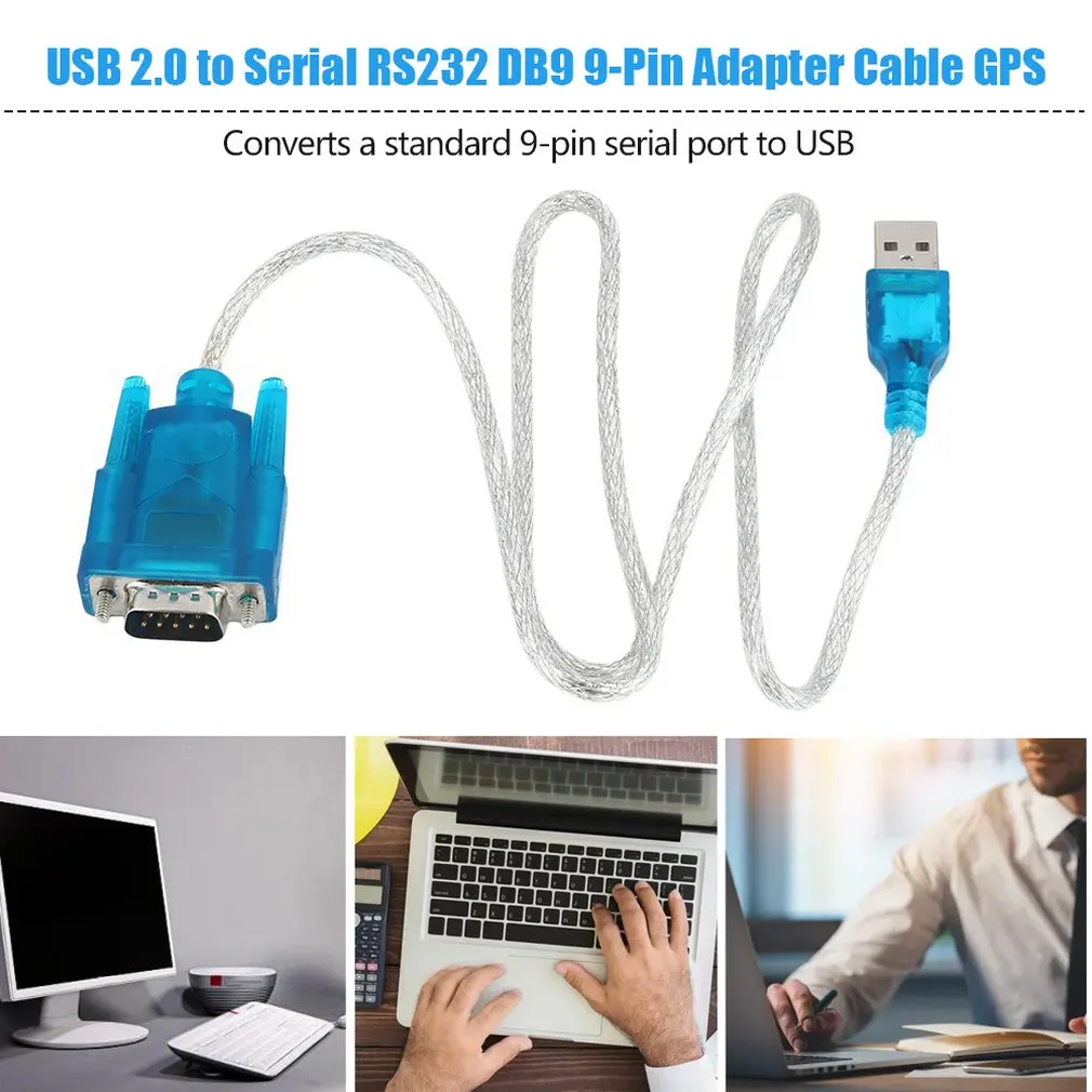 USB 2.0 To Serial RS232 DB9 9 Pin Adapter Cable PDA Cord GPS Converter Fully Compliant with USB 2.0