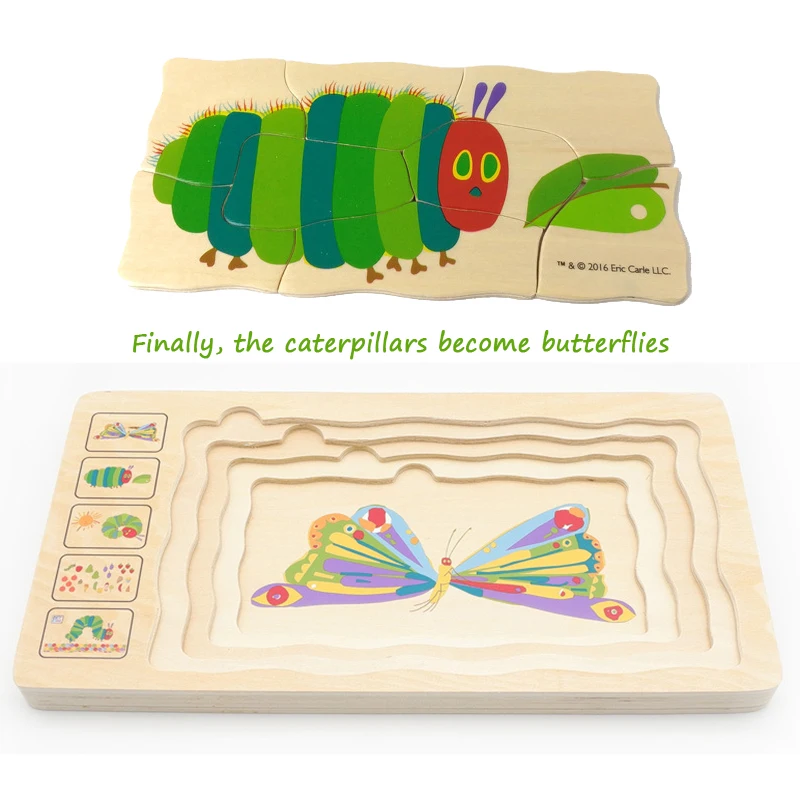 Многослойный пазл-гусеница для раннего развития детей игрушка голодная гусеница