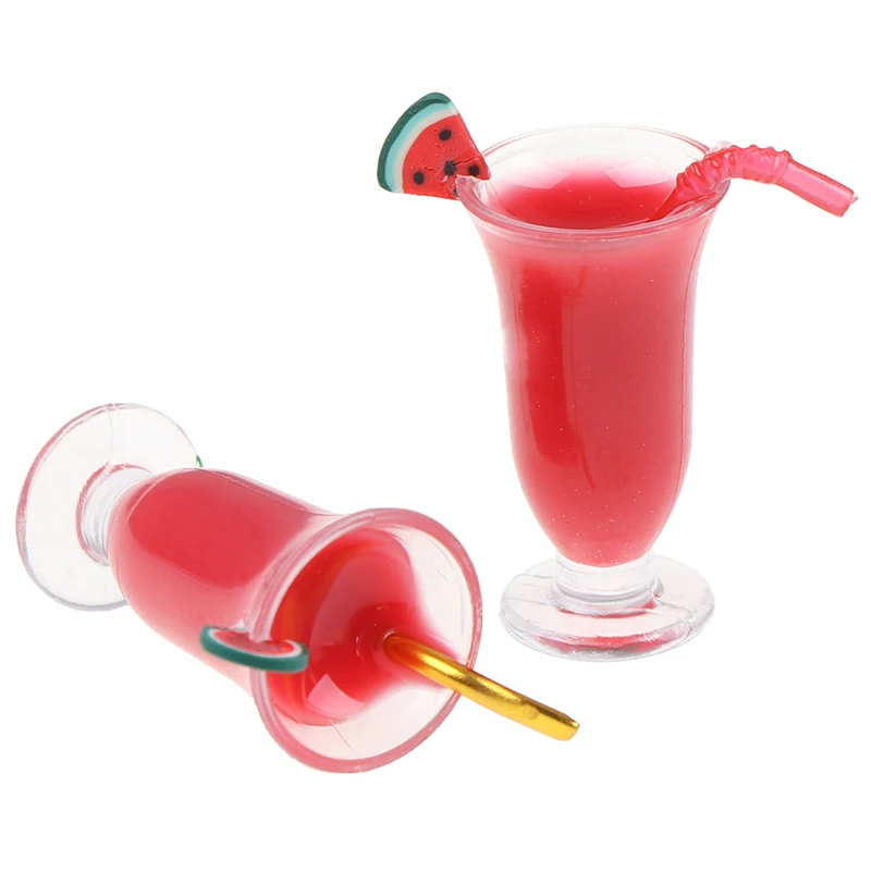 Миниатюрный Кукольный домик сок арбуза с соломинкой арбуз эскимо 1:12 кухня для