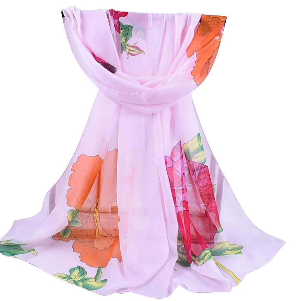 Женская Мягкая шифоновая шаль с принтом обёрточная бумага s Шарф шарфы пончо