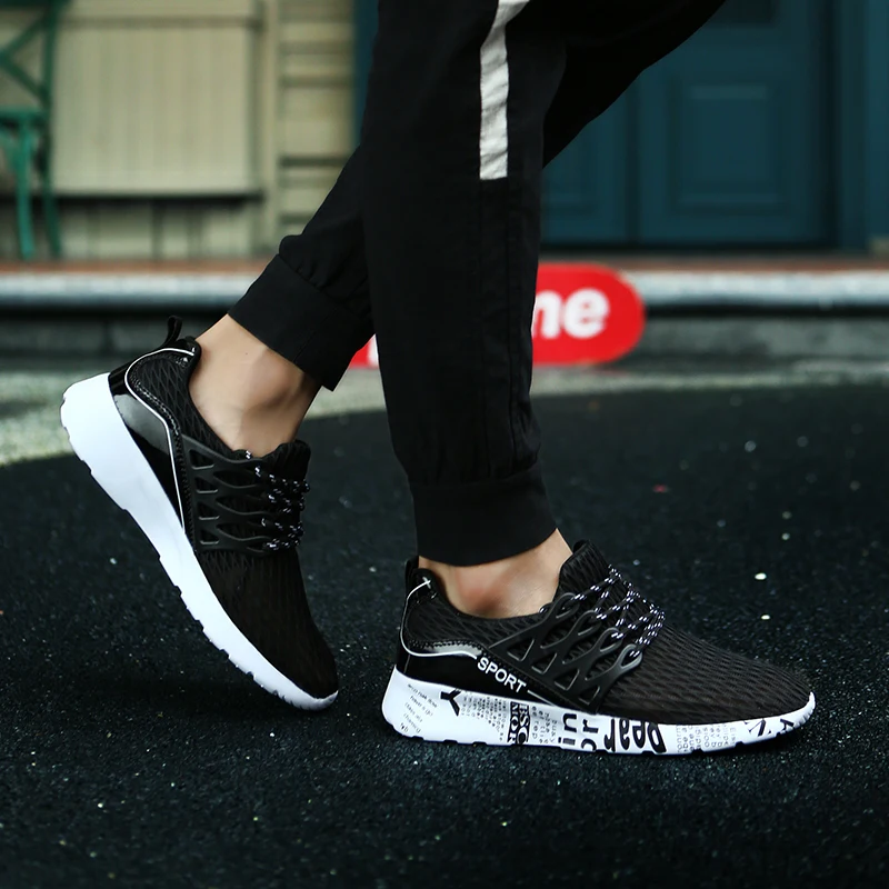 Мужские кроссовки сезон весна-осень-лето мужские Цвет Черный chaussure homme обувь из