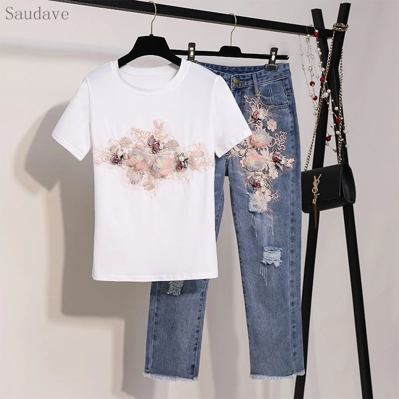 Женский комплект из 2 предметов летняя модная футболка с короткими рукавами и