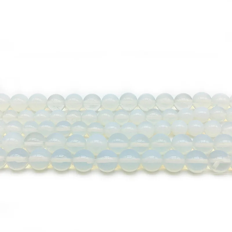 4/6/8/10/12 мм натуральный круглый камень опал бусины белый кварц подходит Diy Сделай